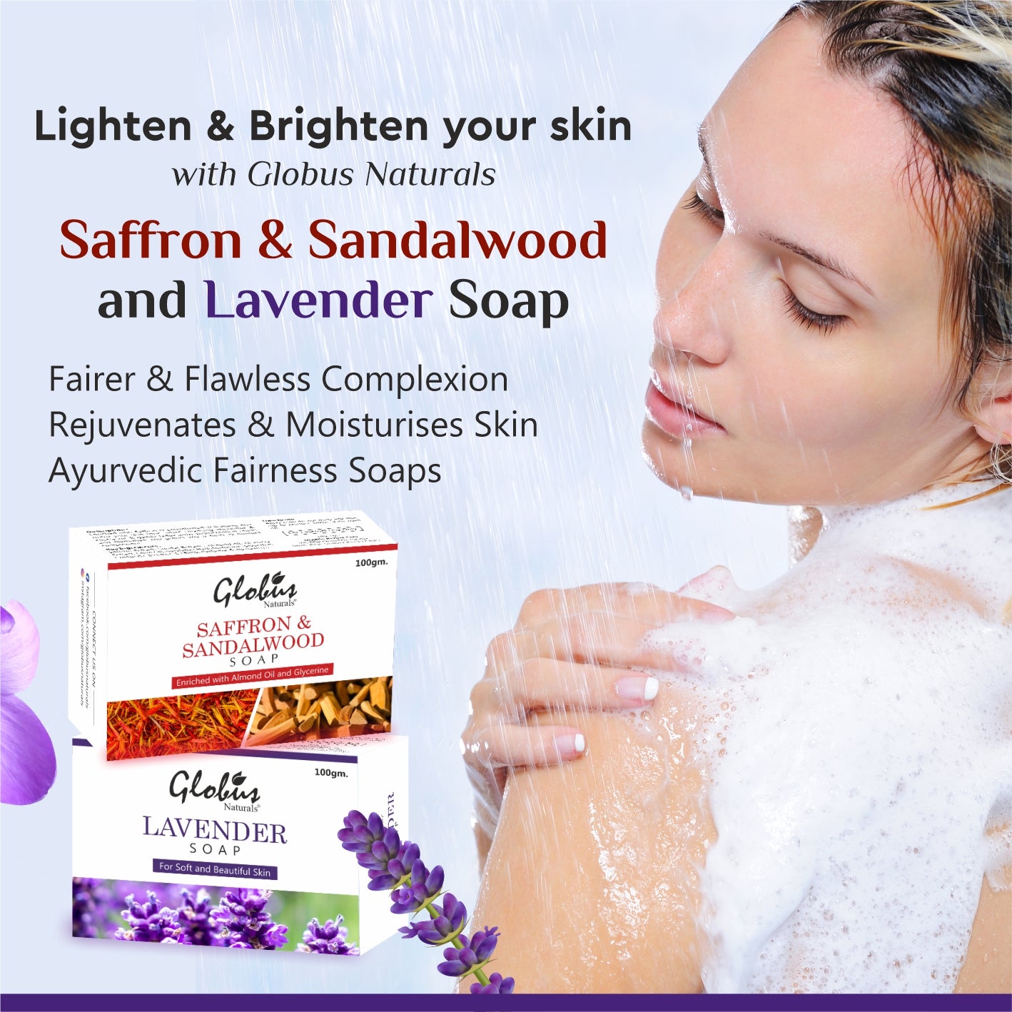 Globus Naturals Saffron, Sandalwood  & Lavender Skin Lightening, Brightening Soap Overview 