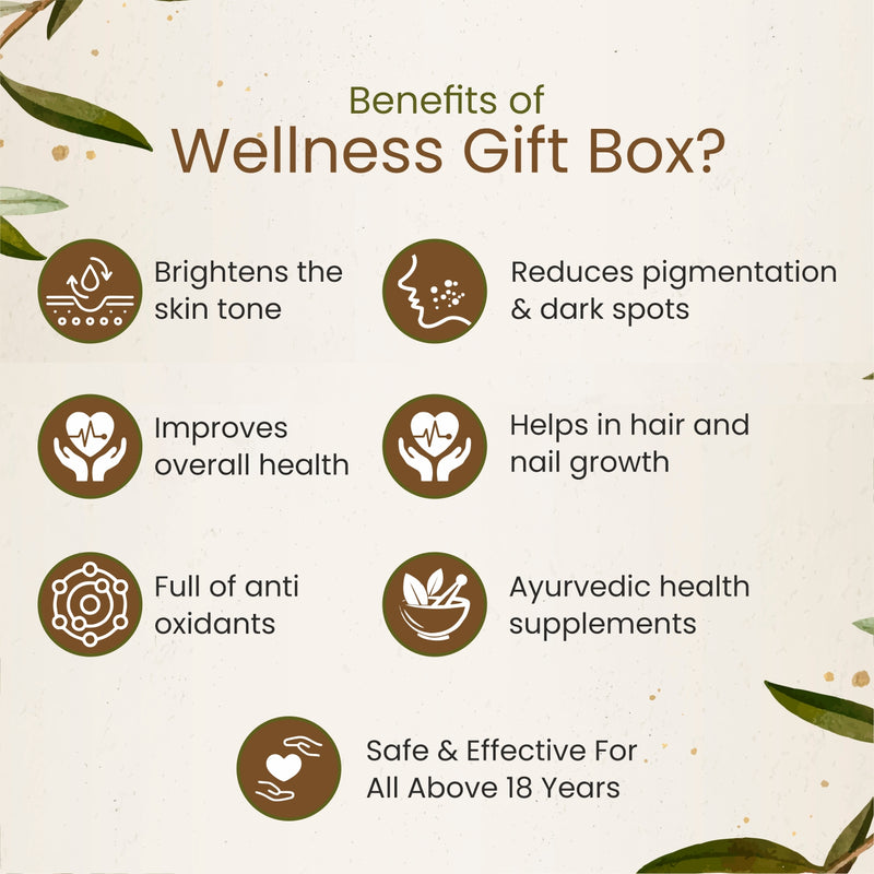Globus Naturals Wellness Gift Box, For Men and Women, Premium Gift Box For Glowing Skin & Long Hair, Set of 5 - Aloevera Amla Tulsi Ginger Juice, L-Glutathione, Garcinia, Biotin and Apple Cider Vinegar