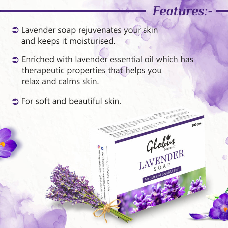 Globus Naturals Lavender Skin Lightening, Brightening Soap Features 
