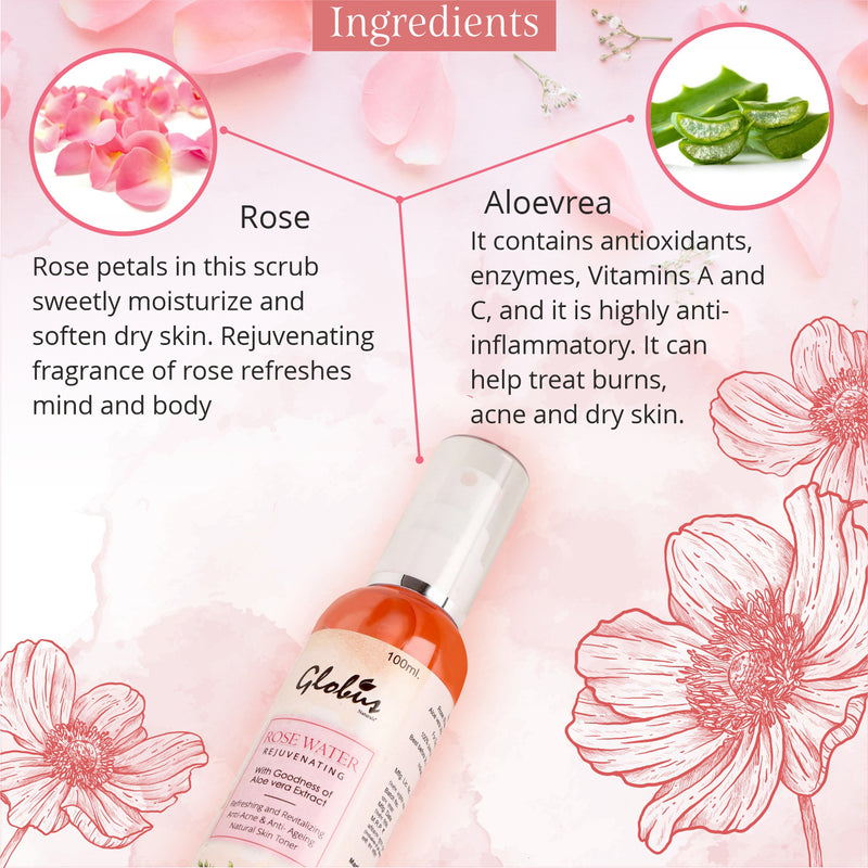 Globus Naturals Rose Facial Skin Toner Ingredients 