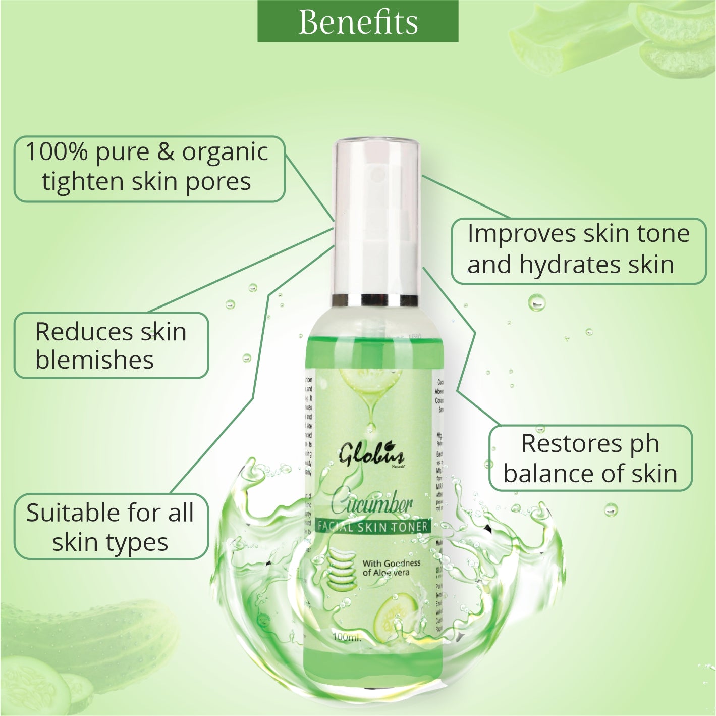 Globus Naturals Cucumber Facial Skin Toner Benefits 