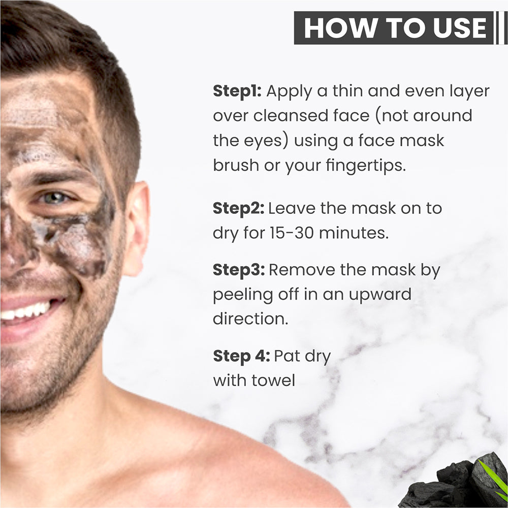 Anti Pollution &amp; Anti Acne Charcoal Peel Off Mask, For Men with Oily &amp; Acne Prone Skin, 100 gms