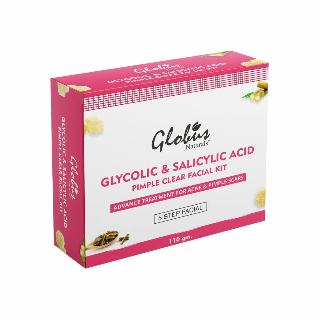 Globus Naturals Pimple Clear Glycolic Acid Facial Kit For Anti- Acne Box 