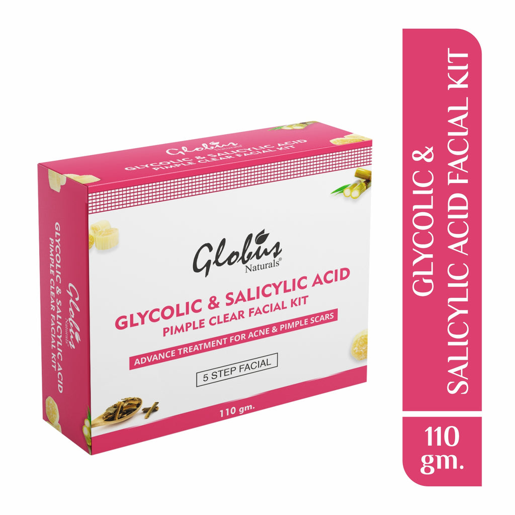 Globus Naturals Pimple Clear Glycolic Acid Facial Kit For Anti- Acne