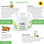 Green Tea Anti- Pigmentation Soothing & Clarifying Face Pack Ingredients 