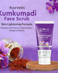 Ayurvedic Kumkumadi Skin Lightening Face Scrub, Enriched with Walnut & Lotus Extract, Chemical Free, Cruelty Free, Suitable For All Skin Types, 100 gm