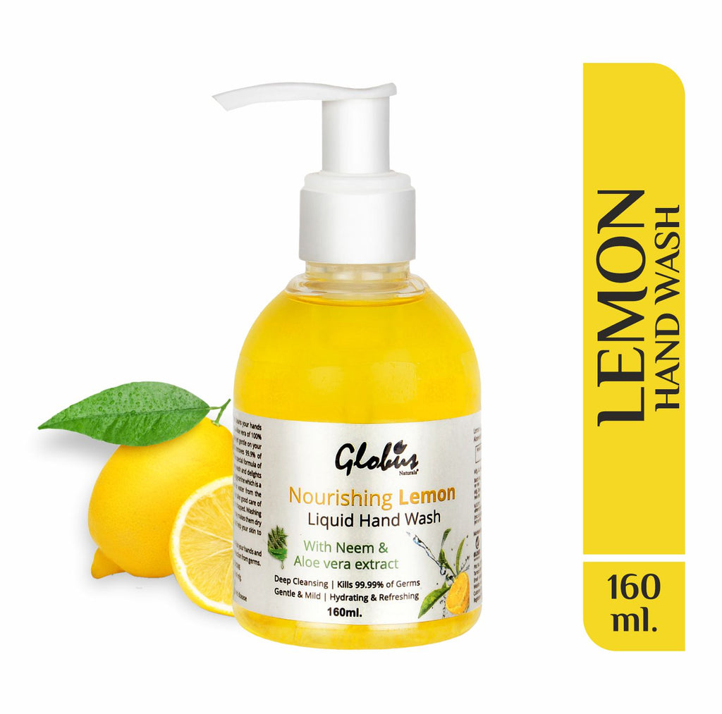 Globus Naturals Hydrating & Refreshing Lemon Liquid Hand wash With Neem & Aloe Vera