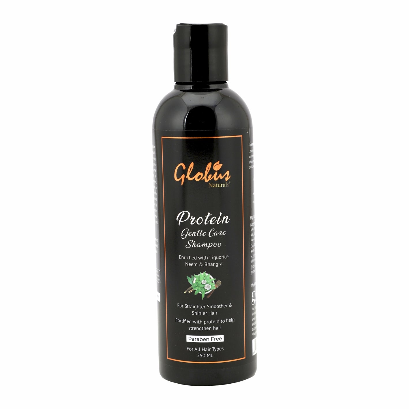 Globus Naturals Protein Gentle Care Hair Growth Shampoo Enriched with Liquorice, Bhringraj