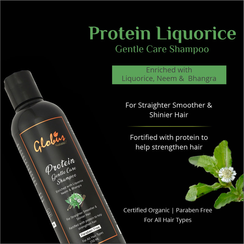 Globus Naturals Protein Gentle Care Hair Growth Shampoo Enriched with Liquorice,Bhringraj Banner