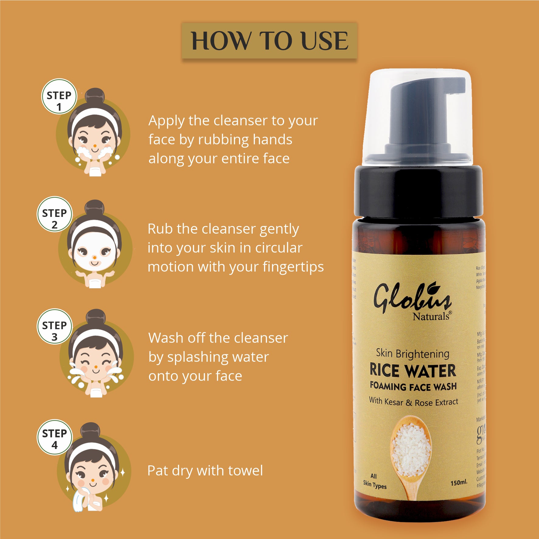 How to Use Skin Brightening Rice Water Foaming Face Wash