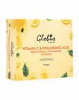 Globus Naturals Anti-Ageing Hyaluronic Acid and Vitamin C Lightening Brightening Facial Kit For Beautiful & Glowing Skin Box